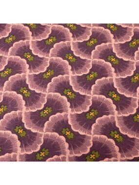 Vintage-Inspired Purple & Pink Cotton Fabric 10x46" Floral Retro Chic Craft Mate